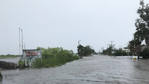 Foto: Inundao na Louisiana, aps a passagem da tempestade tropical Barry no fim de semana. Divulgao Twitter @weatherchannel 