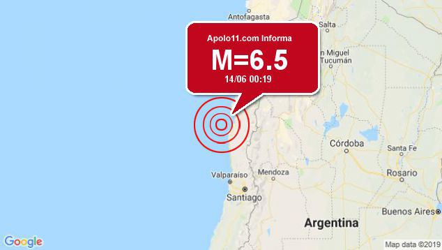 Apesar da baixa profundidade do tremor, o alerta de tsunami no foi ativado para a costa chilena. Crdito: Apolo11.com