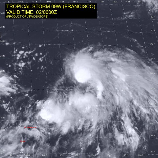 Imagem de satlite da tempestade tropical Francisco sobre o oceano Pacfico, nesta sexta-feira, dia 2 de agosto. Crdito: Apolo11.com