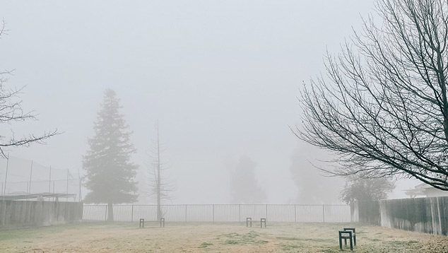 A segunda-feira foi mais um dia de denso nevoeiro no Central Valley, na Califrnia. Crdito: Imagem divulgada pelo twitter @niknakaroni 