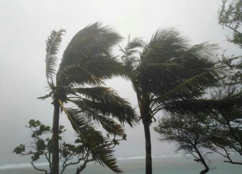 Ventos fortes da tempestade tropical Elsa varrem a costa sul de Cuba nesta segunda-feira. Elsa ir atravessar Cuba em direo  Flrida. Crdito: Imagem de divulgao no twitter @DiazCanelB