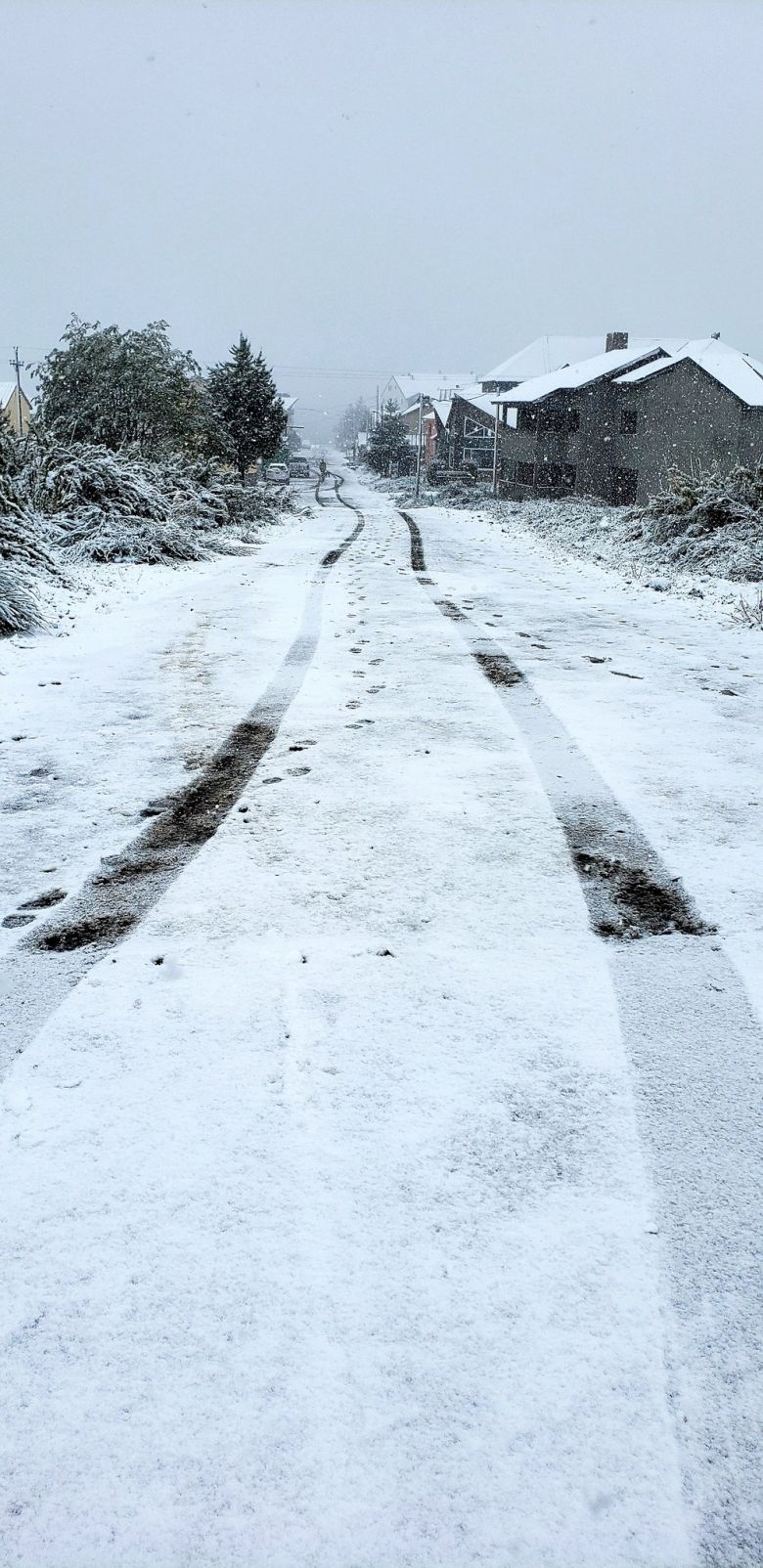 Neve transforma a paisagem em Neuqun, na Patagnia, nesta segunda metade de novembro. Crdito: Imagem divulgada pelo twitter @valecaviahue 