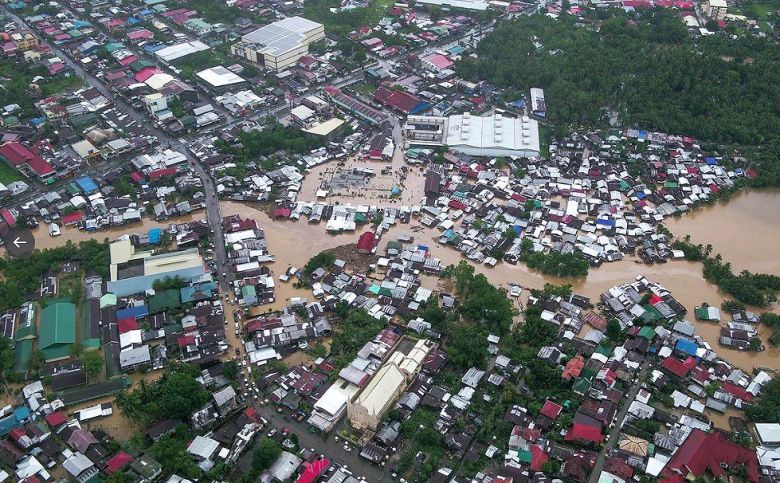 Dujuan provocou enchentes no sul e leste das Filipinas. Crdito: Imagem area divulgada pelo governador de Surigao del Sur, Alexander Pimentel.