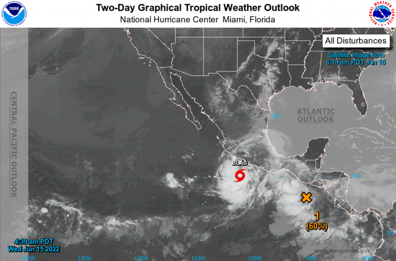 O NHC monitora com ateno a formao de outra possvel tempestade ao largo da Guatemala e da Nicargua. Crdito:NHC