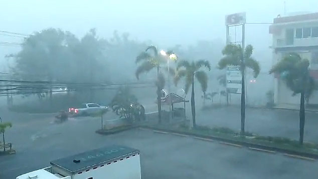 Chuvas torrenciais atingiram Higuey, no leste da Repblica Dominicana durante a passagem da tempestade Franklin. Crdito: Divulgao via twitter @TemporadaCiclon 