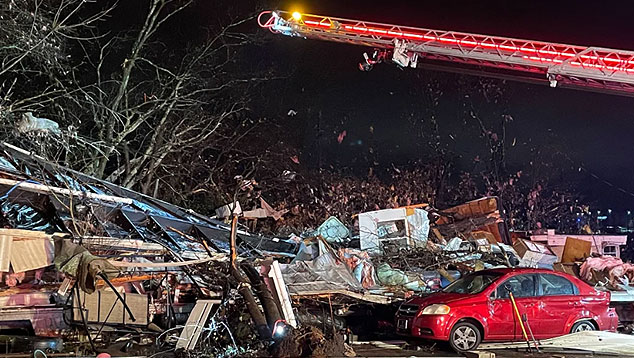 Destruio em Madison, em Nashville, no estado do Tennessee, aps passagem de tornado no dia 9. Crdito: Divulgao Escritrio de Gesto de Emergncias de Nashville