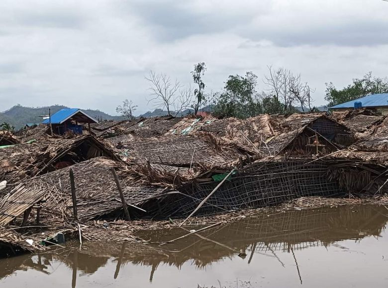 Chegada do ciclone tropical Mocha provocou inundaes em Mianmar. Crdito: Divulgao via twitter @Wai129 