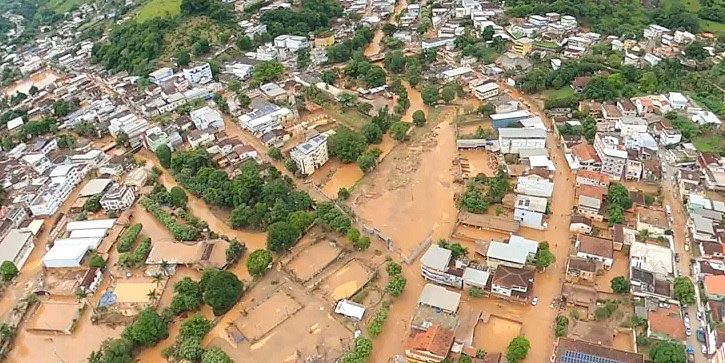 Mimoso do Sul foi um dos municpios mais castigados pelas enchentes do fim de semana. Crdito: divulgao Governo do ES