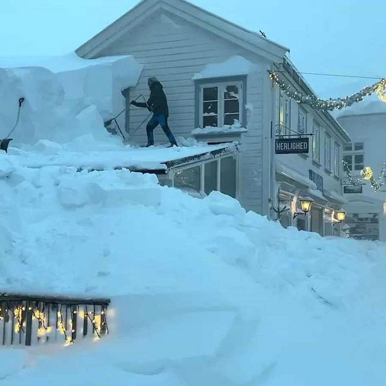Nevascas e o frio rigoroso marcam a semana no extremo norte da Sucia e Noruega. Crdito: divulgao via X (twitter) @WeatherRadar UK  