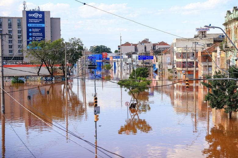Capital gacha inundada pelo Guaba, dia 5 de maio. Crdito: Gustavo Mansur/Palcio Piratini/Fotos Pblicas