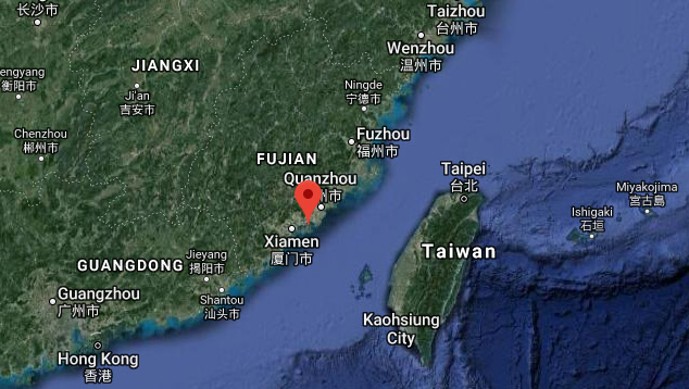 22 prov�ncias da China sofrem com as chuvas torrenciais e enchentes. Cr�dito: Google Maps