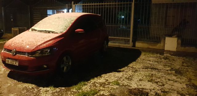 Foto: Amanhecer com neve em Mar Del Prata, na Argentina. Divulgao twitter @BraaianCARP