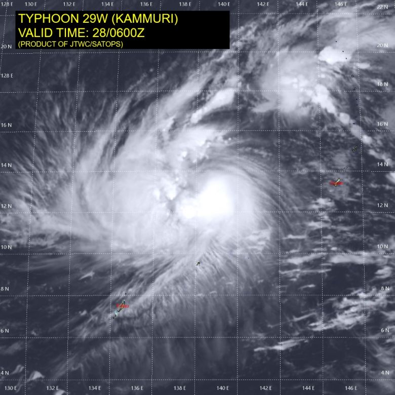 Tufão Kammuri ganha força no mar das Filipinas. Crédito: JWTC/SATOPS/Apolo11