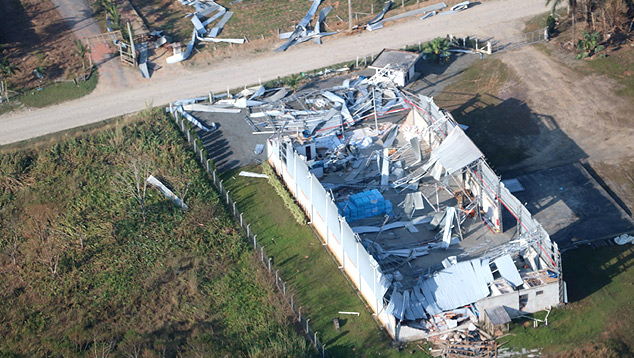Destrui��o completa de casa em Garuva ap�s a passagem do ciclone bomba no �ltimo dia 30. Mais de tr�s mil im�veis foram destru�dos pelos ventos fortes na cidade. Cr�dito: Fl�vio J�nior, divulga��o Defesa Civil de Santa Catarina. 