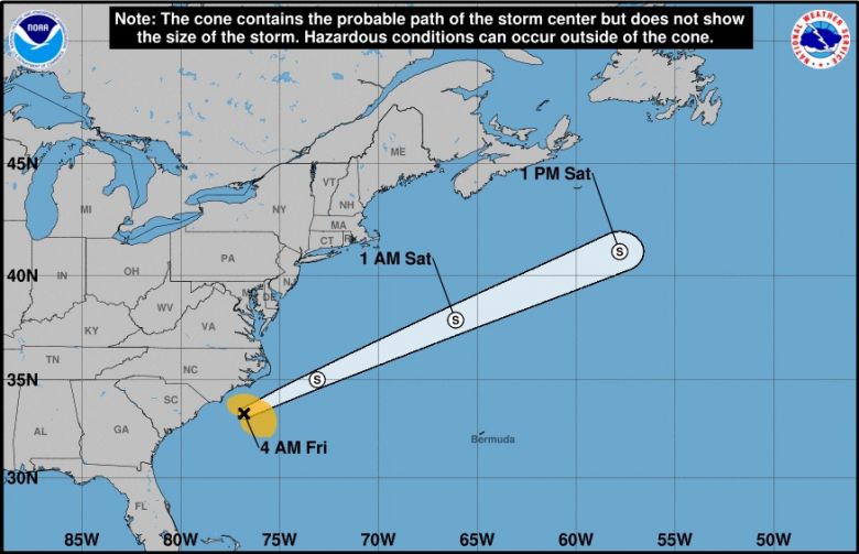 Trajeto de Eta previsto para os pr�ximos dias. Cr�dito: NHC