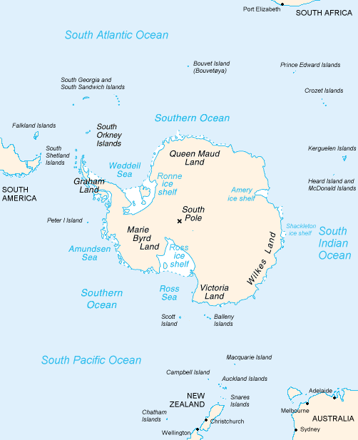 Localização do Mar de Weddell, na Antártica. Crédito: Wikipédia