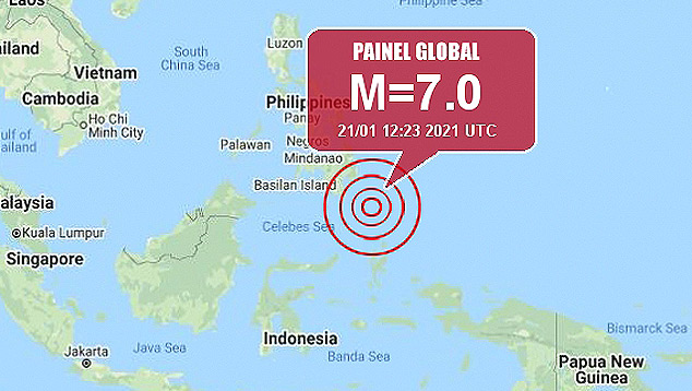 Poderoso sismo acontece há menos de uma semana de outro forte tremor que deixou dezenas de vítimas na Indonésia. Crédito: PainelGlobal/Google 