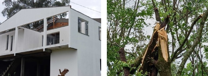 Estragos provocados em Guatamb� ap�s a passagem de um tornado por volta das 23 horas do dia 13 de setembro. Cr�dito: Divulga��o Defesa Civil de SC