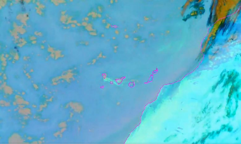 Cinza vulc�nica do Cumbre Vieja se desloca em dire��o a La Gomera e Tenerife, nas ilhas Can�rias. Cr�dito: Ag�ncia Estatal de Meteorologia da Espanha @AEMET Izana