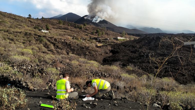 O vulc�o Cumbre Vieja vem apresentando diminui��o siginificativa de atividade desde 15 de dezembro. Cr�dito: IGME