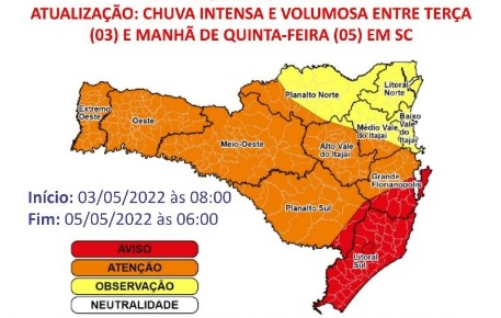 Cr�dito: Defesa Civil SC