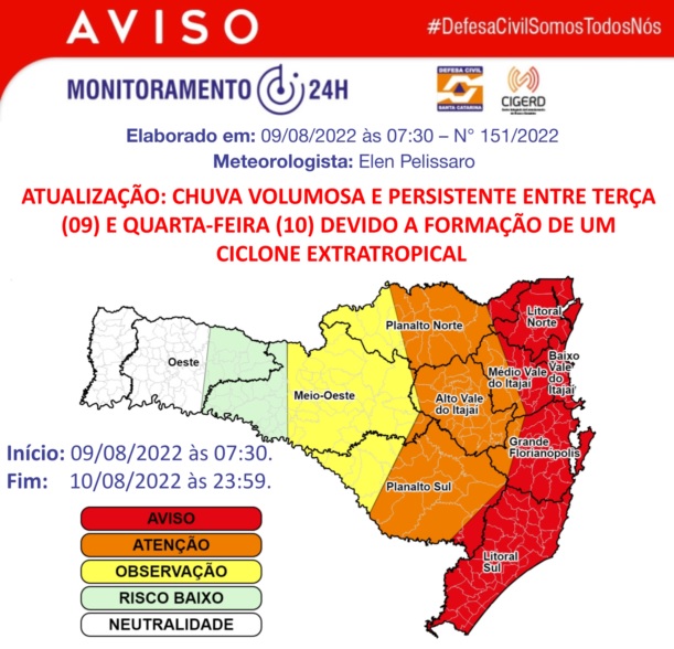 Crdito: Divulgao Defesa Civil de Santa Catarina