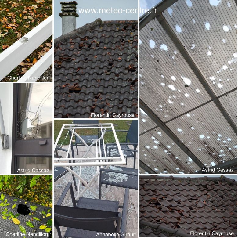 A segunda-feira amanheceu com muitos danos espalhados em Indre, no centro da Fran�a. Cr�dito: Divulga��o pelo twitter @FloC36/@AssoMeteoCentre