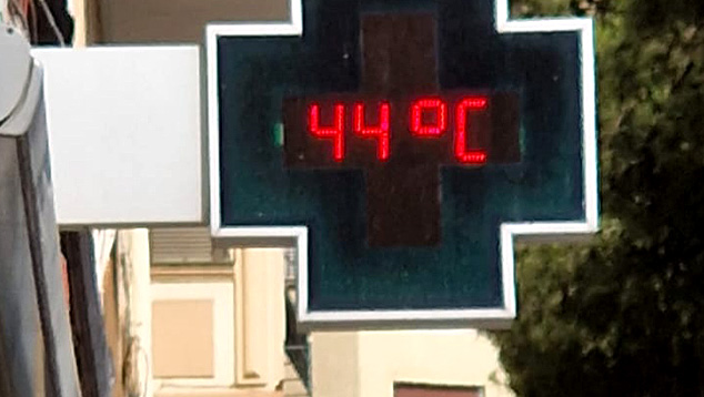 Termmetros chegaram aos 44C na Espanha em julho durante onda de calor. Foto: Cidade de Zaragoza, regio norte. Divulgao pelo twitter @cityguay1