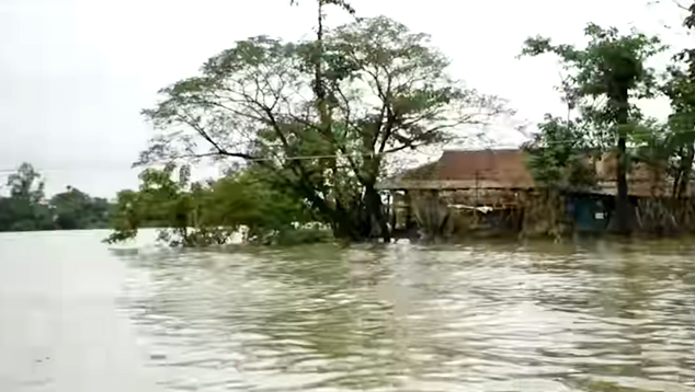 Sylhet, no nordeste de Bangladesh, foi um dos locais mais afetados pelas enchentes de junho consideradas histricas. Crdito: BDRCS