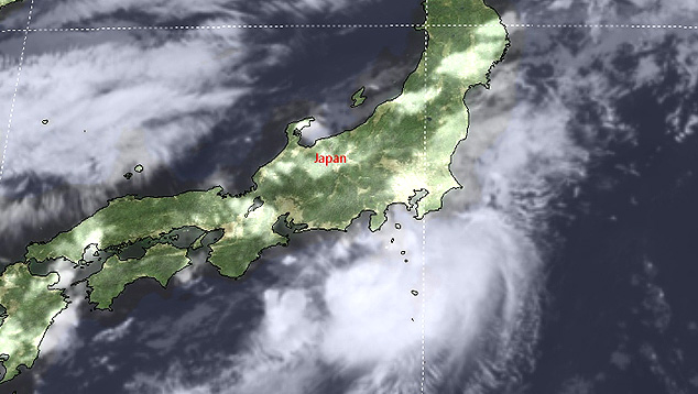 Tempestade Meari chegando ao Japo no sbado, dia 13. Crdito: JTWC