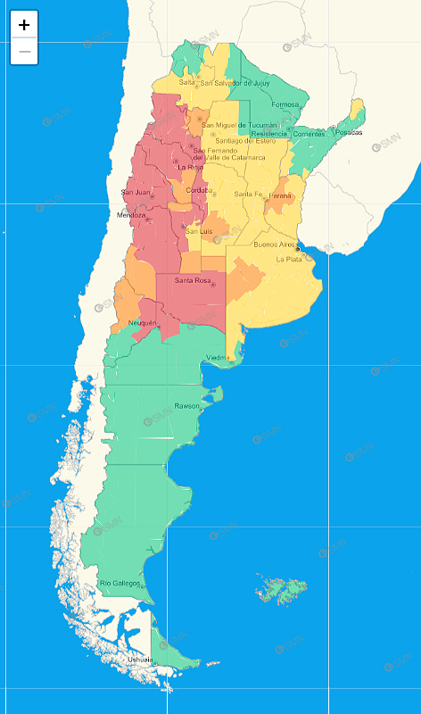 Áreas da Argentina em alerta para temperaturas extremas nesta quarta-feira, dia 12. Crédito: SMN 