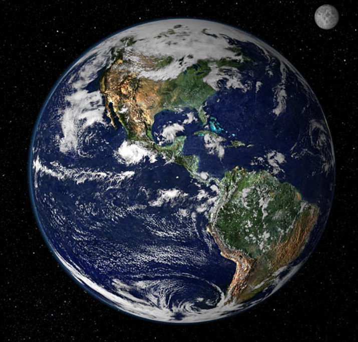 Imagem ilustrativa. Terra e a Lua vistos do Espao por satlite. Crdito: NASA