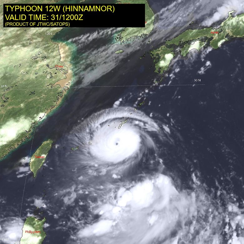 Super tufo Hinnamnor, dia 31 de agosto. Crdito: JTWC