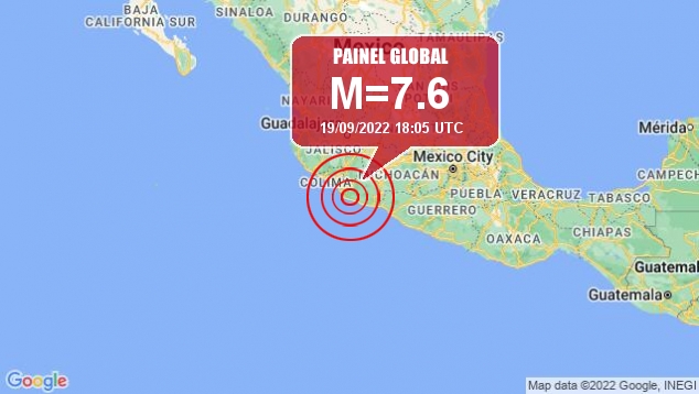 Terremoto intenso de 7.6 magnitudes do dia 19 de setembro ocorre na mesma data de outros dois sismos devastadores na regio em 1985 e em 2017.