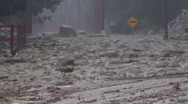 Deslizamento de lama em Forest Falls ocorrida no dia 20 de agosto. Cr�dito: reprodu��o via twitter @Worldsource24