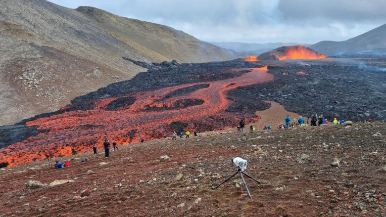 Erupção vulcânica na Islândia em julho de 2023 ficou ativa por três semanas. Crédito: Anthony Quintano from Mount Laurel, United States, CC BY 2.0, https://commons.wikimedia.org/w/index.php?curid=134968537