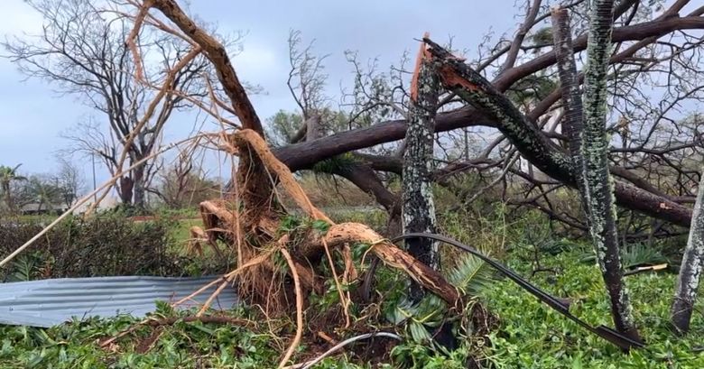 Ventos arrasadores derrubaram inmeras rvores pela ilha Guam. Crdito: Divulgao via twitter @EarthUncutTV 