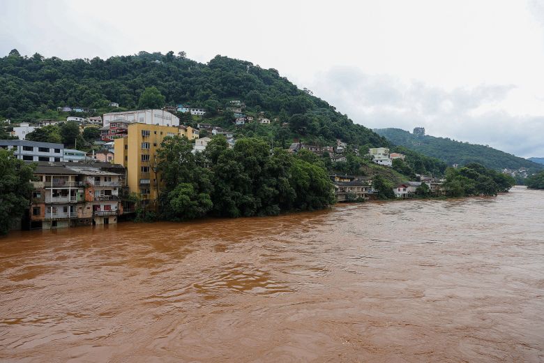 Águas subiram em Joaçaba, no meio oeste de Santa Catarina, com as chuvas intensas da semana. Crédito: Jonatã Rocha/Secom/Fotos Públicas