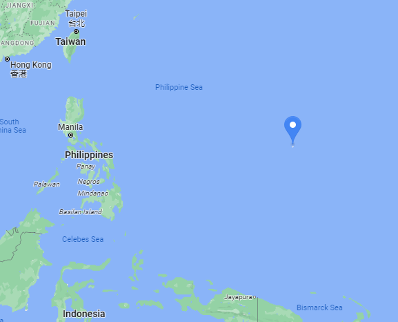 Localizao da Ilha Guam, no Pacfico Ocidental. Vrias pequenas ilhas da regio esto em alerta com a passagem de Mawar. Crdito: GoogleMaps