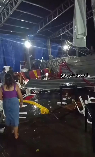 Arroio do Tigre sofreu com vendaval na noite do domingo. Cr�dito: divulga��o via Instagram @agoranovale