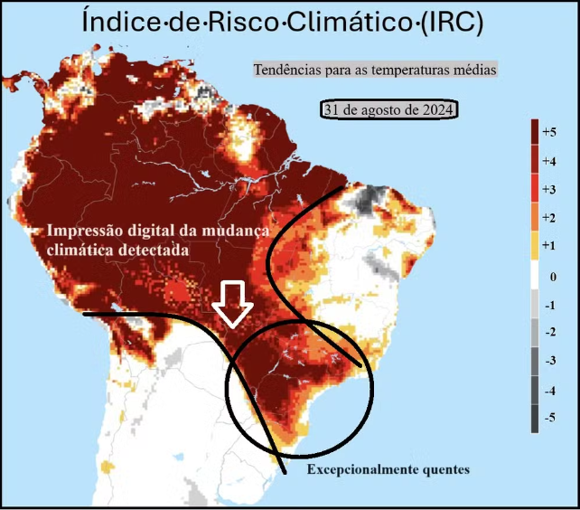 �reas do BR que estar�o sob influ�ncia do aumento das temperaturas provocadas pelas queimadas Cr�dito: divulga��o Lapis