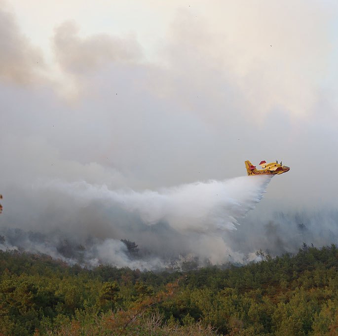 Mais de 700 bombeiros est�o mobilizados no combate �s chamas na Gr�cia. Cr�dito: divulga��o via X @eu echo