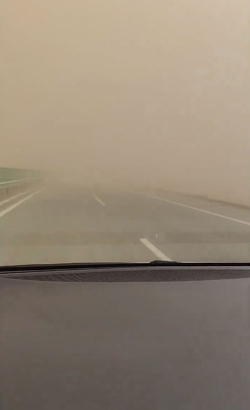 Monglia Interior teve a visibilidade reduzida por muita poeira no final de maro. Crdito: divulgao via X (twitter) @Target Reporter