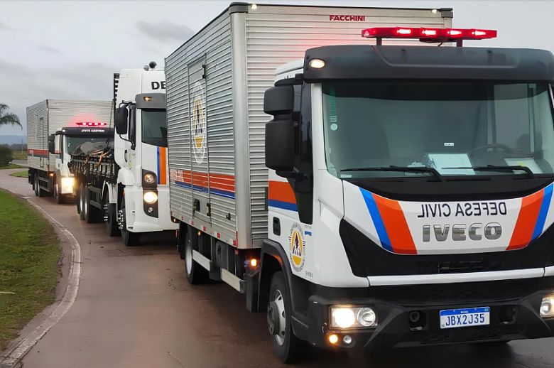 Defesa Civil come�a a enviar kits de ajuda aos desabrigados em S�o Louren�o do Sul. Cr�dito: Defesa Civil do RS  