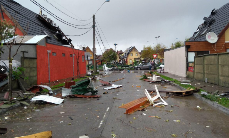 Concepcin foi uma cidade das mais castigadas pelos tornados de 2019. Crdito: redes sociais chilenas 