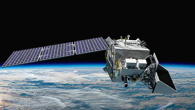 Imagem ilustrativa do sat�lite Pace enviado ao espa�o h� um ano pela Nasa para estudar os oceanos. Cr�dito: NASA 