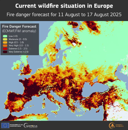 Cr�dito: divulga��o via X @CopernicusEMS<BR>