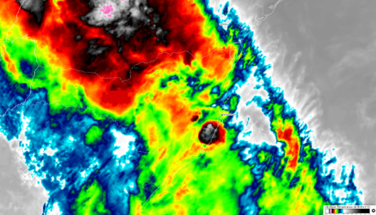 Imagem do sat�lite GOES-19 �s 19h00, hora local. Cr�dito: DSAT/INPE