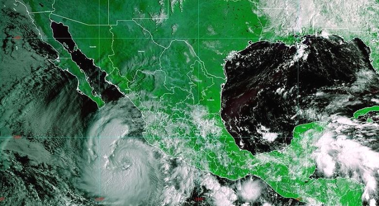 Imagem de satlite realada mostra o furaco Priscilla prximo  costa oeste do Mxico no dia 6. Crdito: divulgao CONAGUA