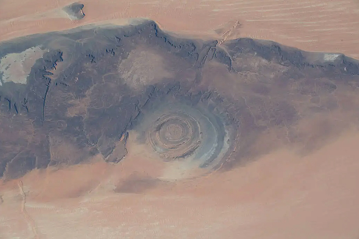 Olho do Saara capturado em outubro de 2019. Cr�dito: NASA 